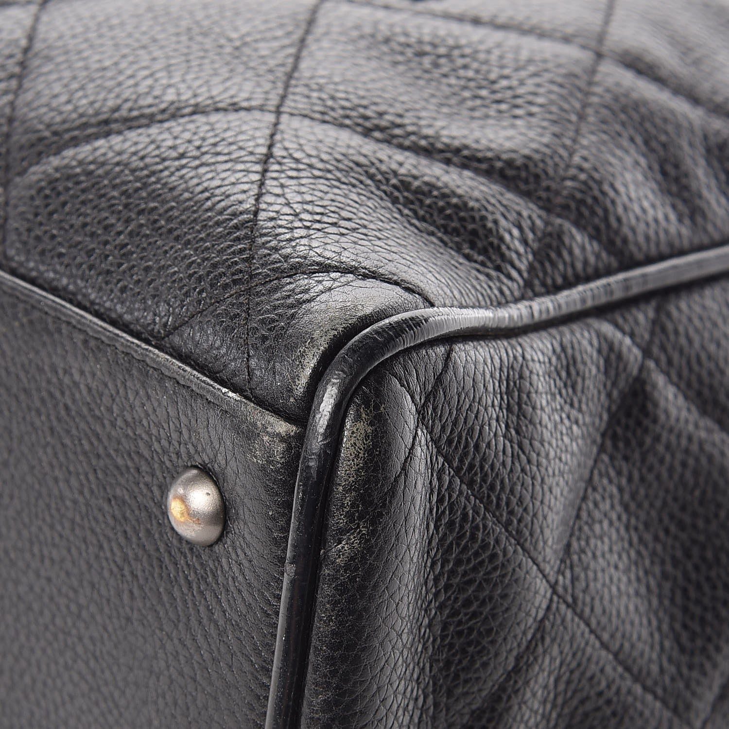 Chanel Caviar Patent Quilted Large Bowler Black 11 of 17