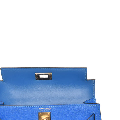 Hermes Chevre Mysore Mini Kelly Sellier 20 Bleu Hydra 21 of 22