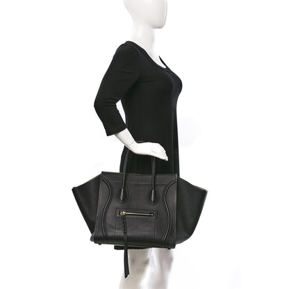 Celine Supple Calfskin Medium Phantom Luggage Black 2 of 14