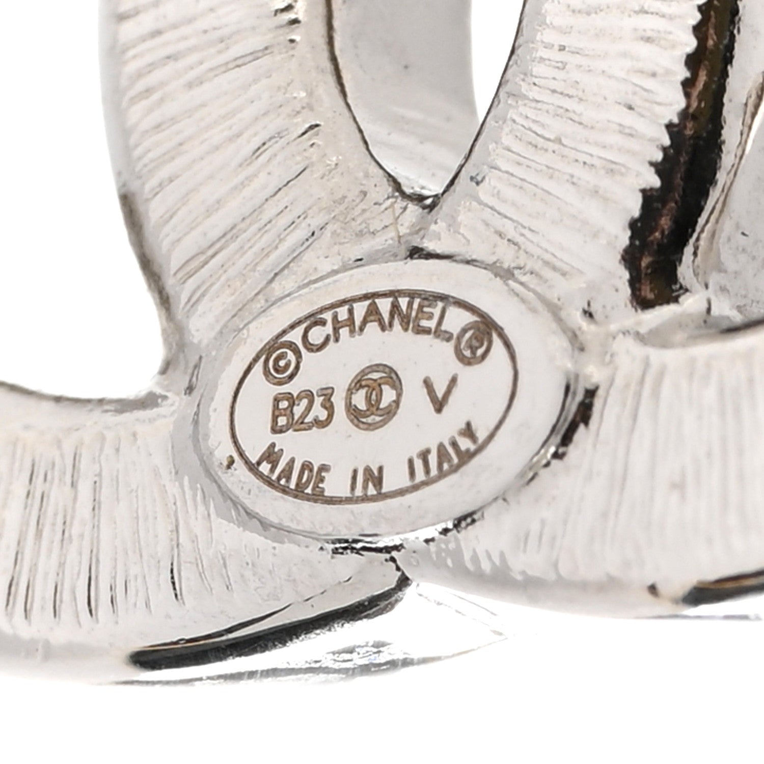 Chanel Baguette Crystal Double CC Earrings Silver 4 of 7