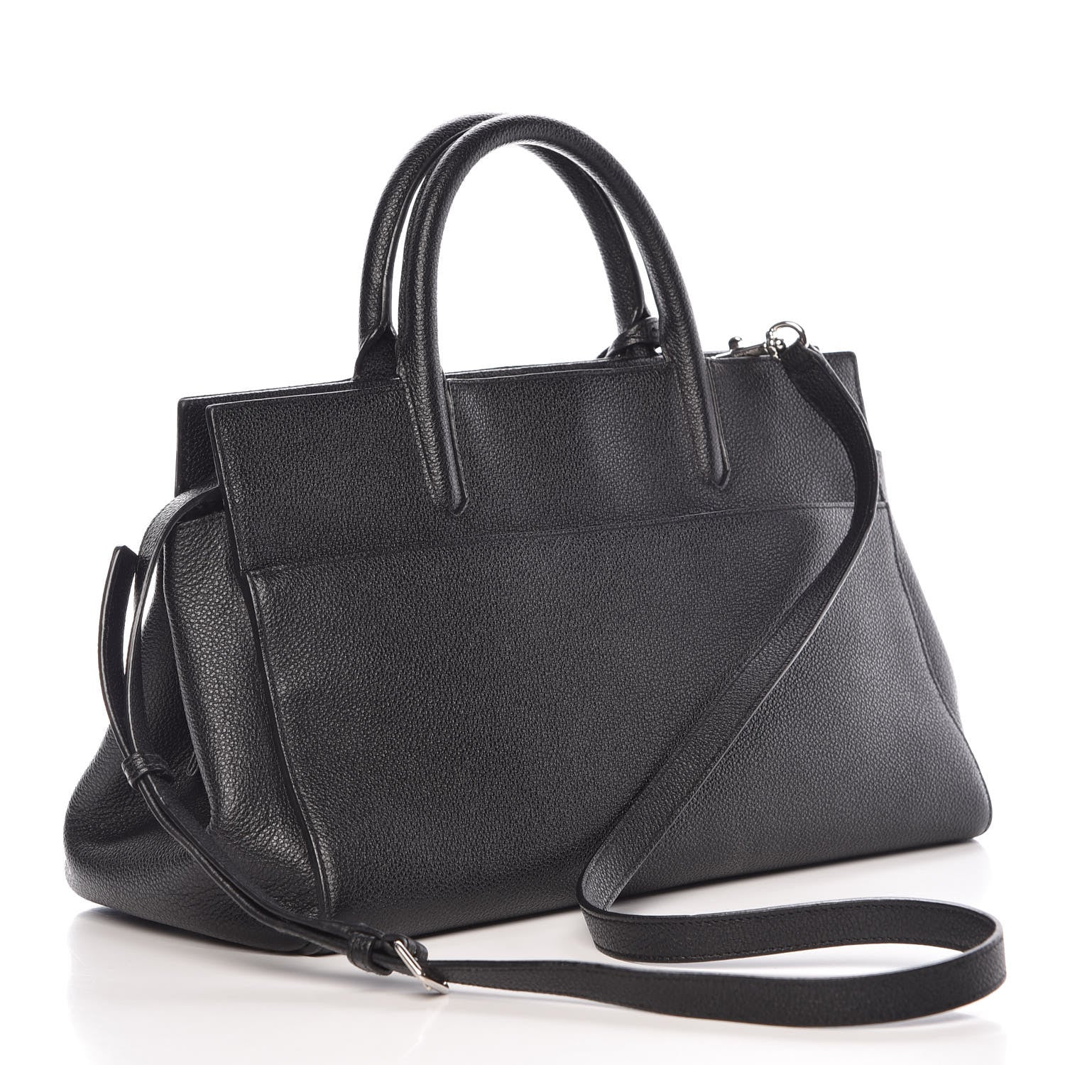 Saint Laurent Grained Calfskin Small Cabas Rive Gauche Black 3 of 13