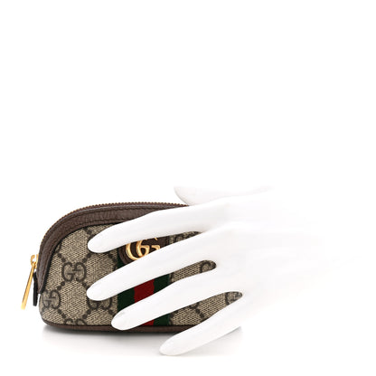 Gucci GG Supreme Monogram Web Ophidia Dome Key Pouch Beige New Acero 2 of 8