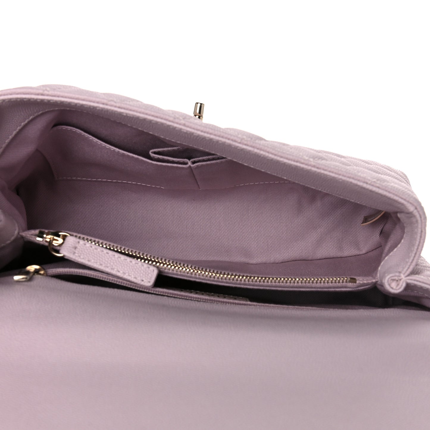 Caviar Quilted Small Coco Handle Flap Lilas Lilac