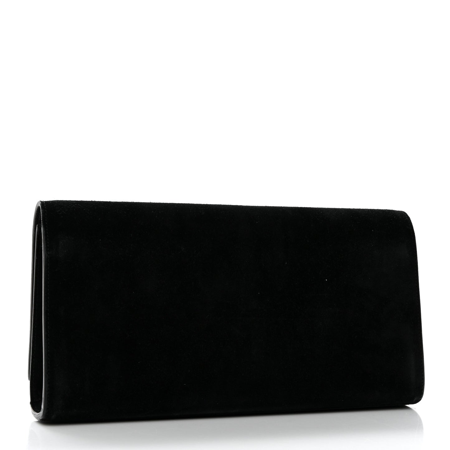 Suede Classic Monogram Cassandre Clutch Clutch Black