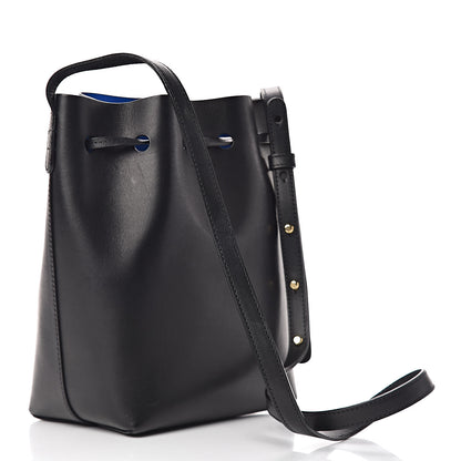 Mansur Gavriel Calfskin Mini Bucket Bag Black Royal Blu 3 of 10