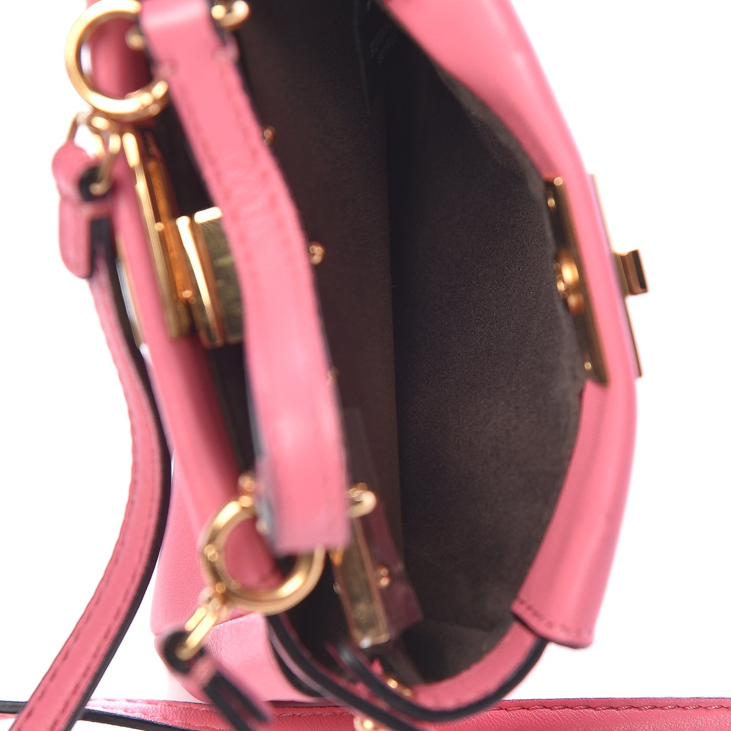 Shiny Nappa Micro Peekaboo Iconic Satchel Rosa Fluo