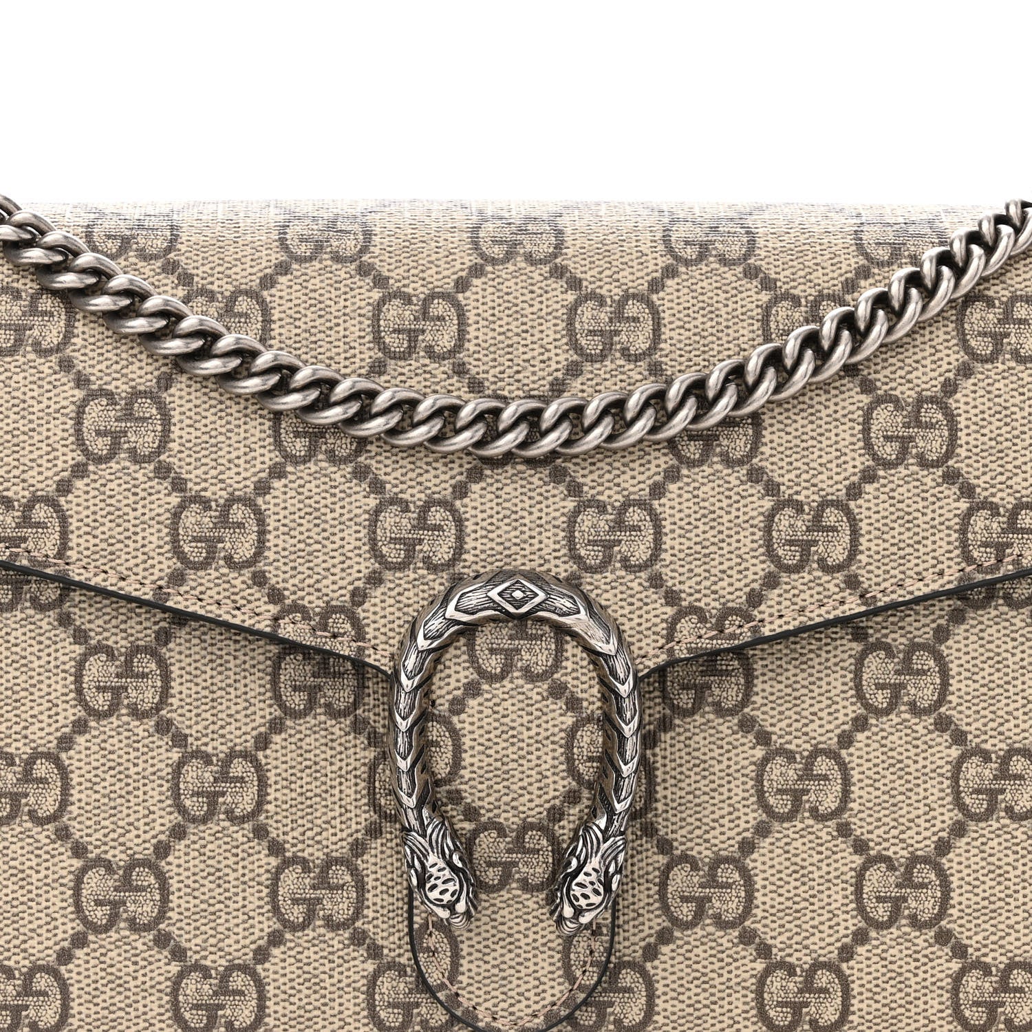 Gucci GG Supreme Monogram Mini Dionysus Chain Wallet Beige Black 7 of 11