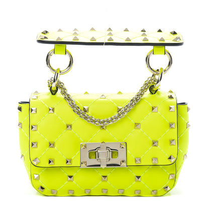 Valentino Garavani Calfskin Micro Rockstud Spike Shoulder Bag Lime 1 of 13