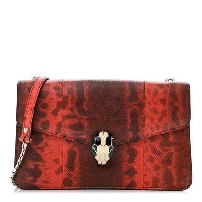 Bulgari Karung Serpenti Forever Small Shoulder Bag Red 3 of 12