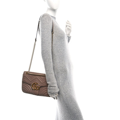 Gucci Calfskin Matelasse Medium GG Marmont Shoulder Bag Porcelain Rose 2 of 10