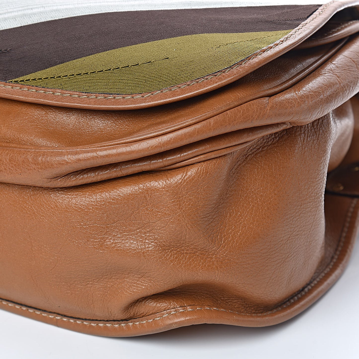 Glazed Calfskin Patchwork Large Messenger Bag Multicolor