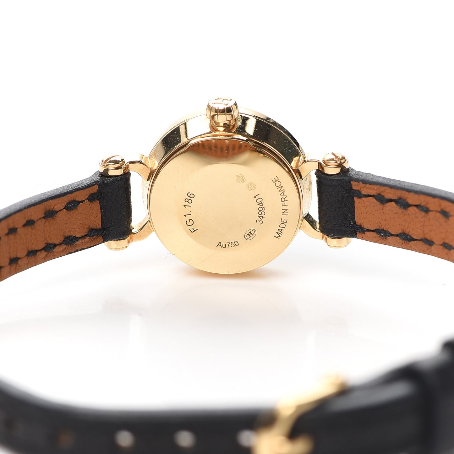 18K Yellow Gold Barenia Diamond 16mm Faubourg Quartz Watch Noir