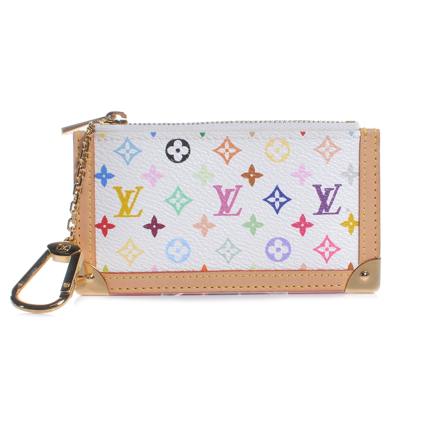 Monogram Multicolor Key Pouch White