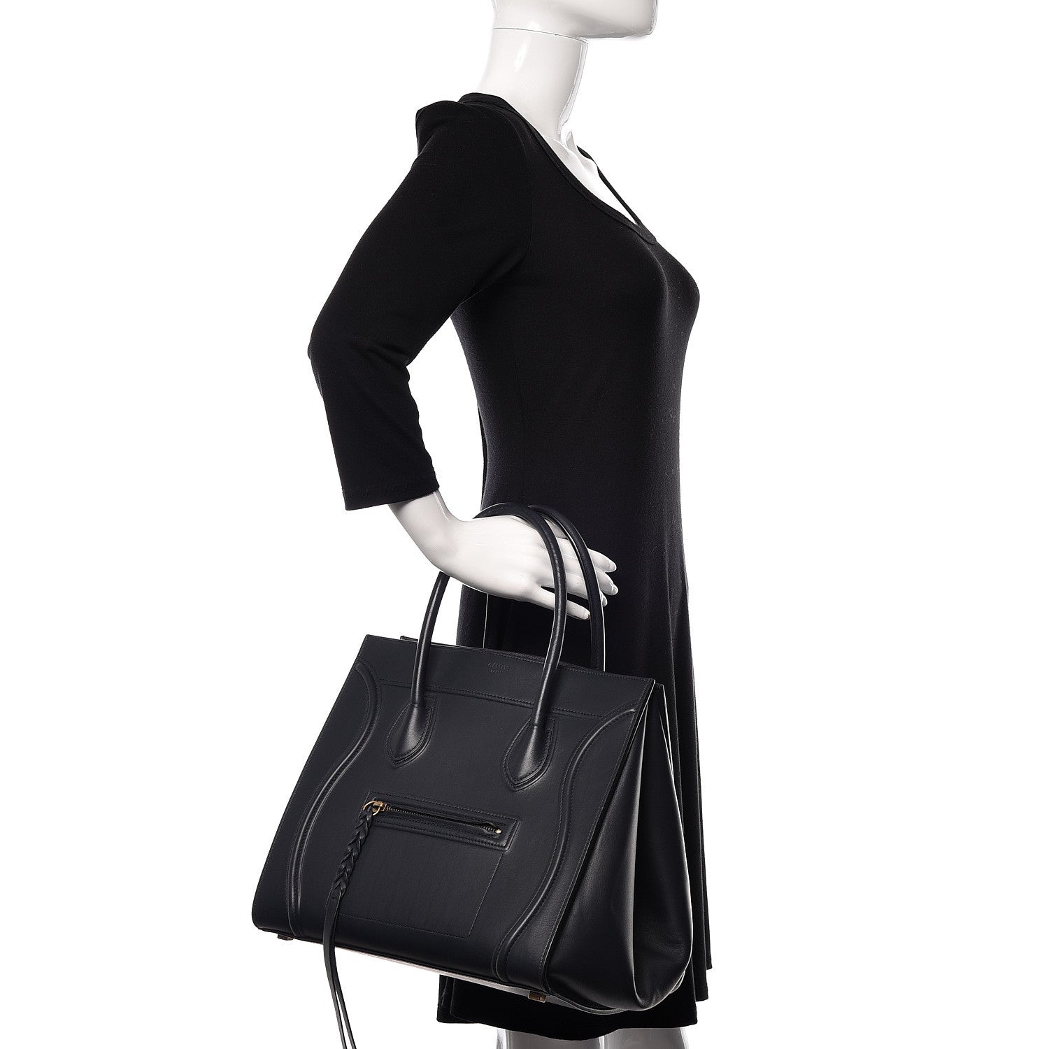 Celine Smooth Calfskin Medium Phantom Luggage Midnight 2 of 11