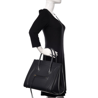 Celine Smooth Calfskin Medium Phantom Luggage Midnight 2 of 11
