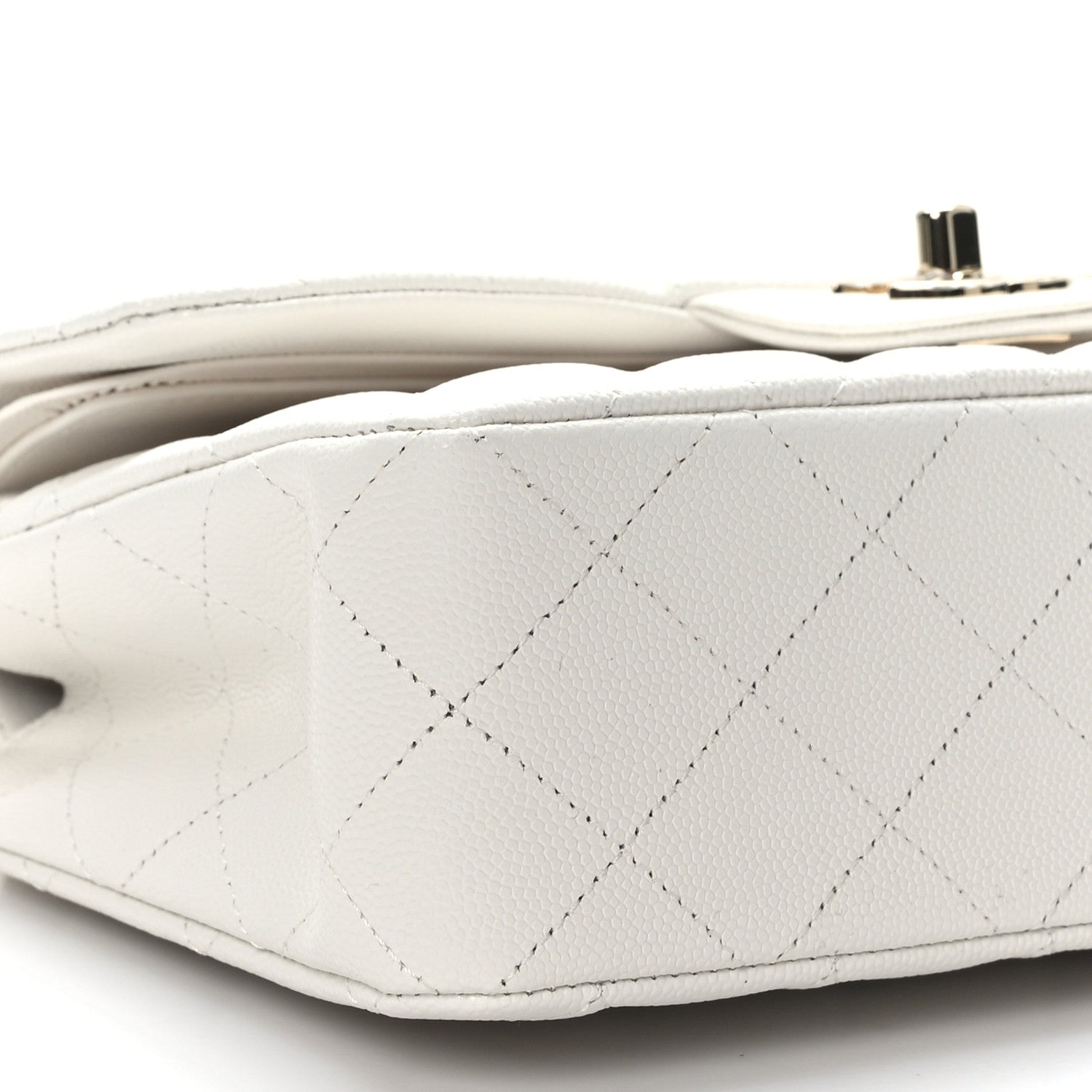 Chanel Caviar Quilted Small Double Flap White 8 of 10