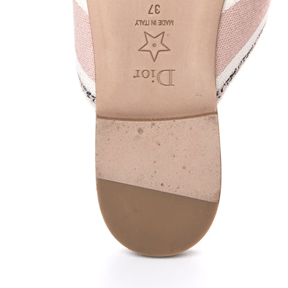 Christian Dior Canvas Rose Mutabilis Embroidered Dway Criss Cross Slide Sandals 37 Multicolor 9 of 12