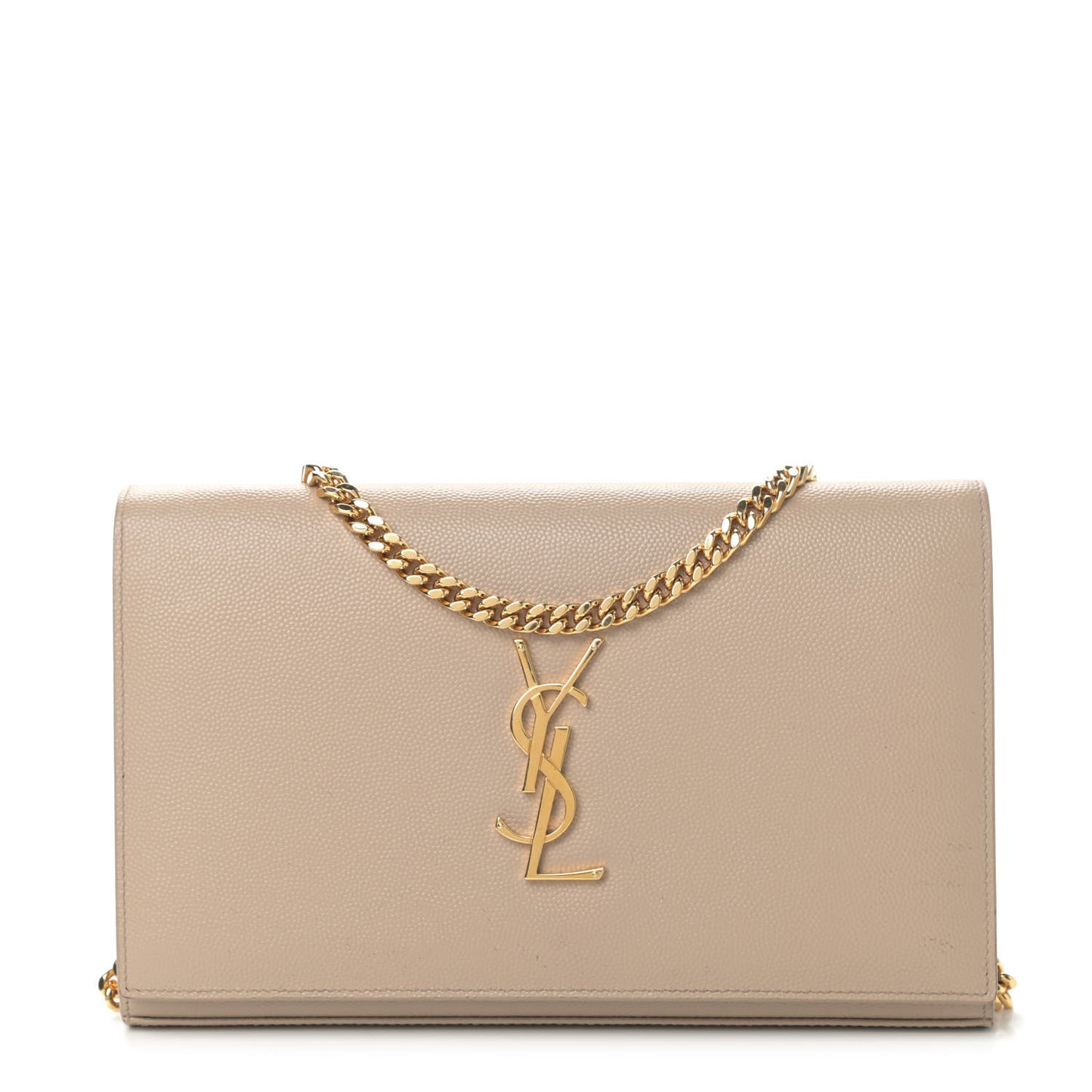 Grain De Poudre Monogram Chain Wallet Dark Beige