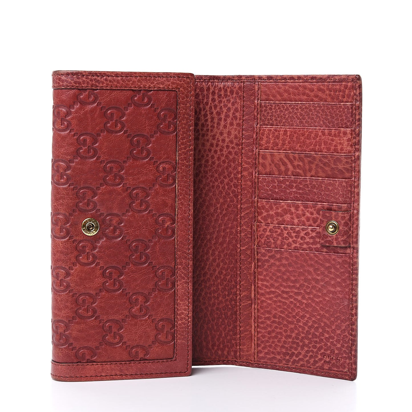 Guccissima Horsebit Continental Wallet Red
