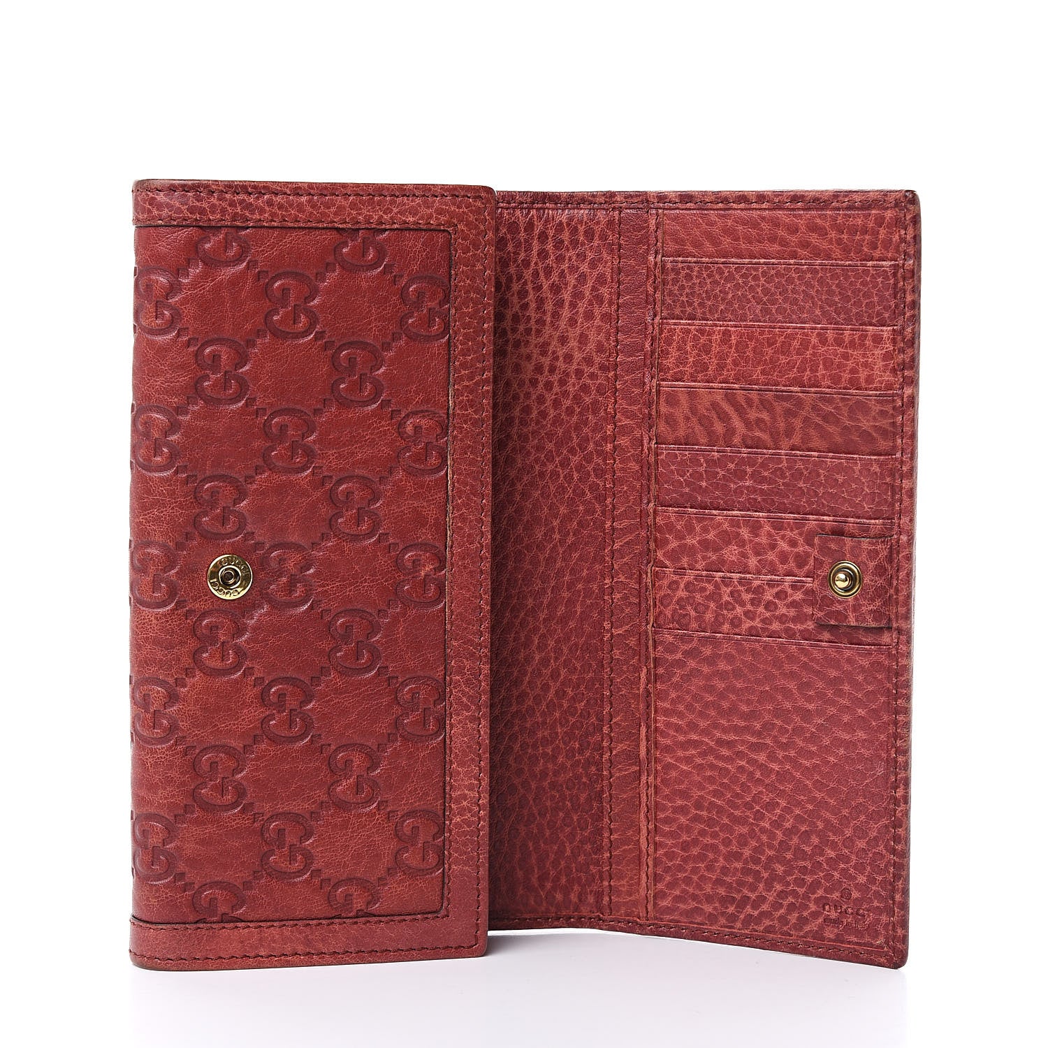 Gucci Guccissima Horsebit Continental Wallet Red 5 of 12