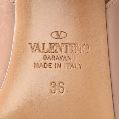 Valentino Garavani Patent One Stud Ankle Strap 60mm Block Heel Pumps 36 Rose Cannelle 7 of 11