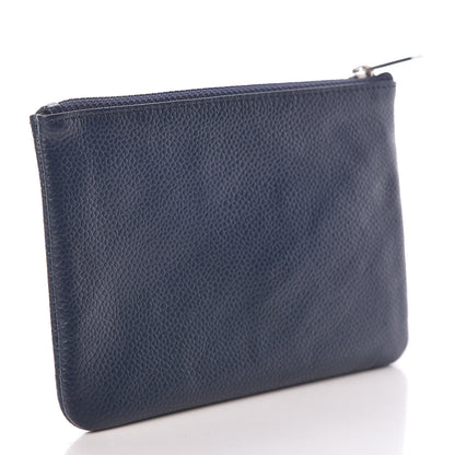 Chanel Caviar Timeless CC Small Cosmetic Case Dark Blue 3 of 8