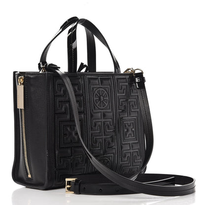 Versace Patent Nappa Embroidered Zip Tote Black 3 of 9