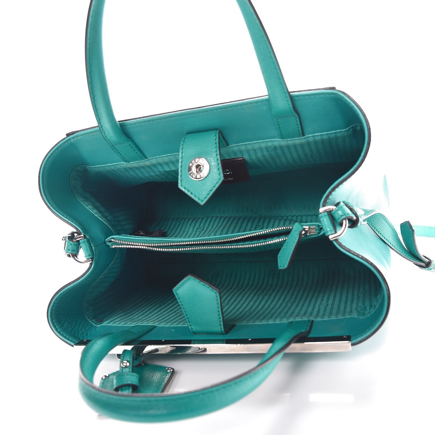 Fendi Vitello Elite Flamingo Petite 2Jours Tote Lago 5 of 9