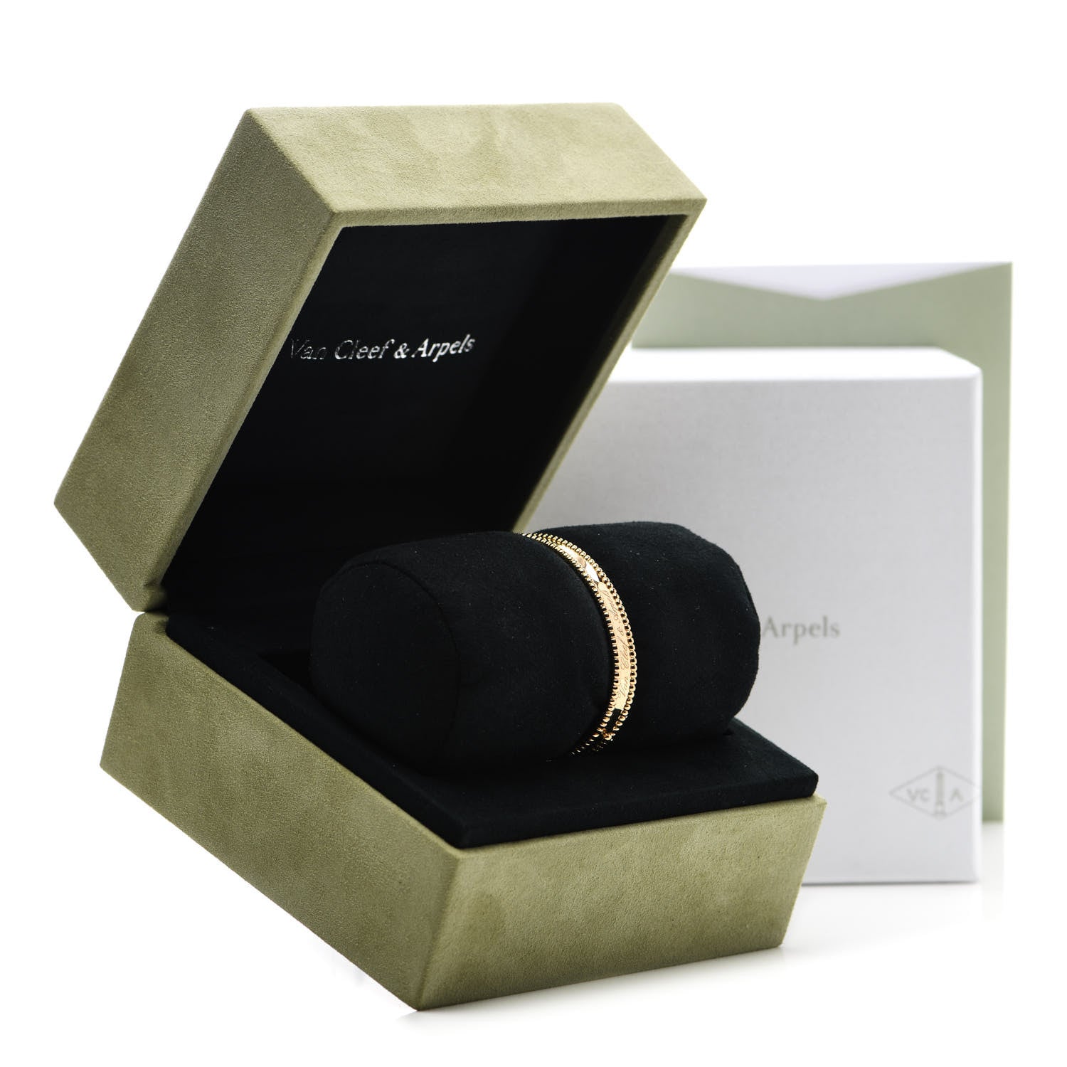Van Cleef & Arpels 18K Yellow Gold Perlee Signature Bangle Bracelet XS 4 of 4