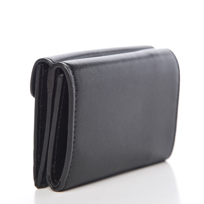 Fendi Vitello Liberty F is Fendi Bi-Color FF 1974 Embossed Micro Tri-Fold Envelope Wallet Maya Black 3 of 11