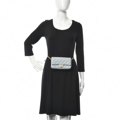 Chanel Aged Calfskin Quilted 2.55 Reissue Chain Waist Bag Light Blue 2 of 14
