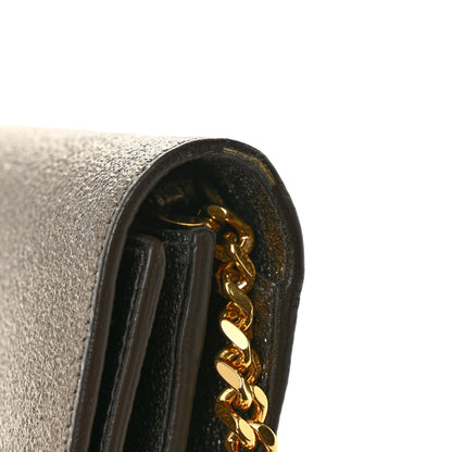 Saint Laurent Grained Metallic Calfskin Monogram Chain Wallet Bronze 15 of 17