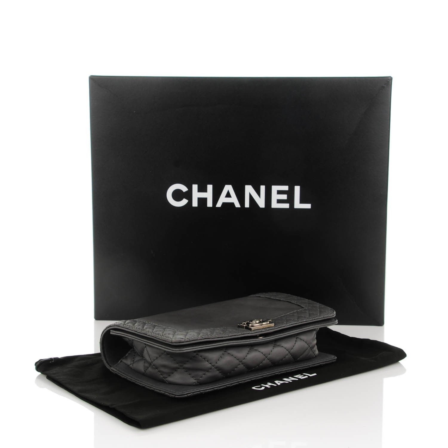 Chanel Calfskin Small Boy Reverso Flap Grey 4 of 7