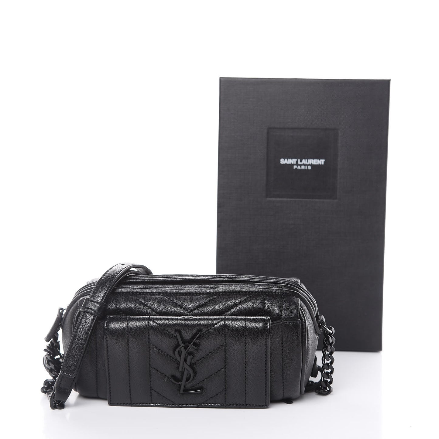 Lambskin Matelasse Monogram East West Rider Bag Black