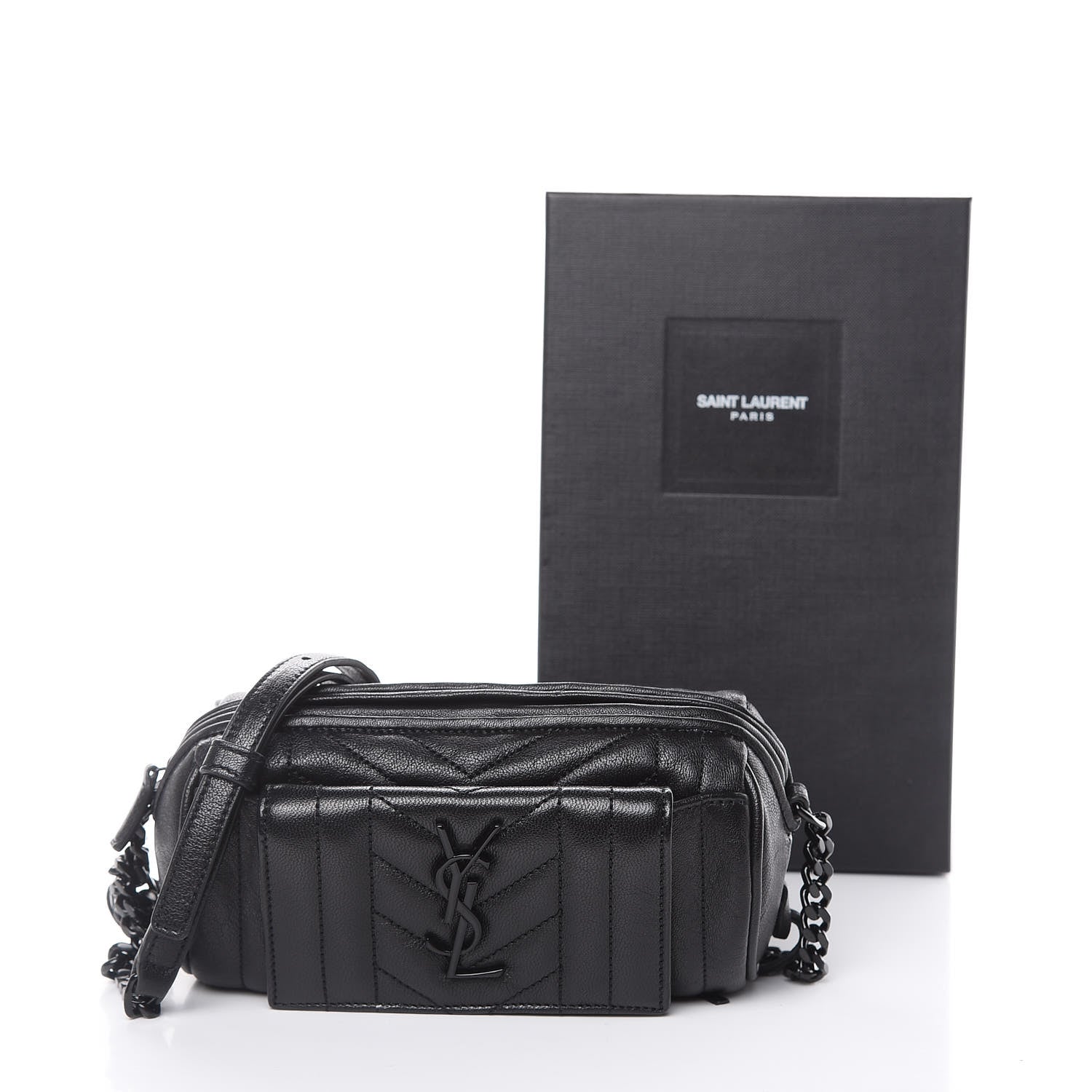 Saint Laurent Lambskin Matelasse Monogram East West Rider Bag Black 11 of 11