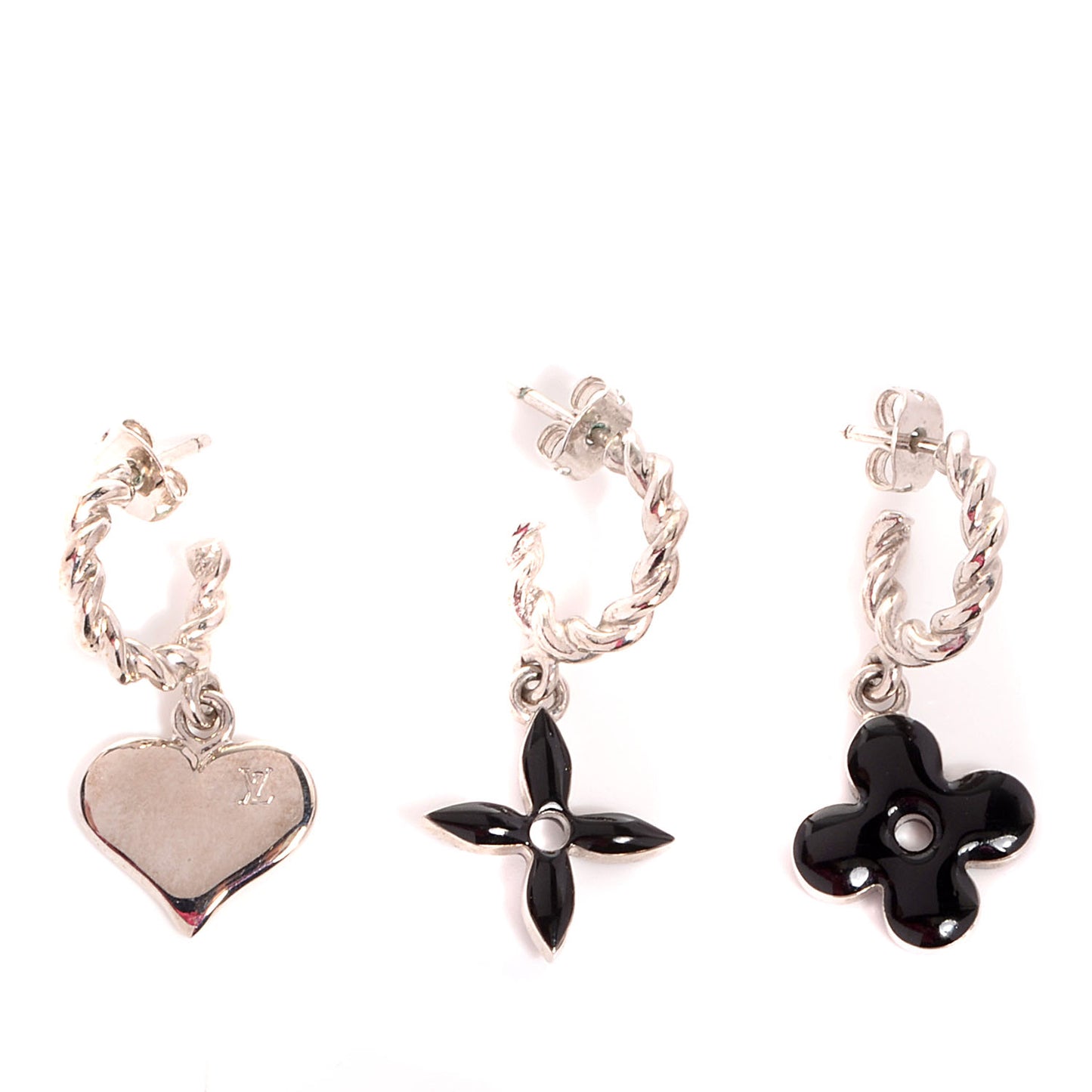 Sweet Monogram Earrings Black