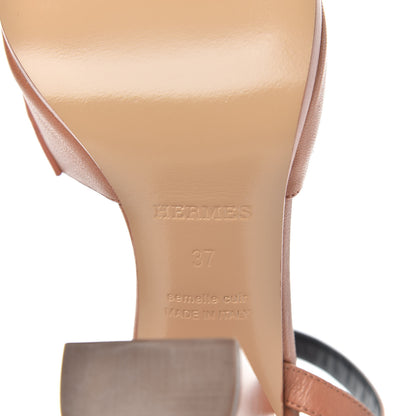 Hermes Goatskin Alesia Sandals 37 Rose Bubinga 6 of 8
