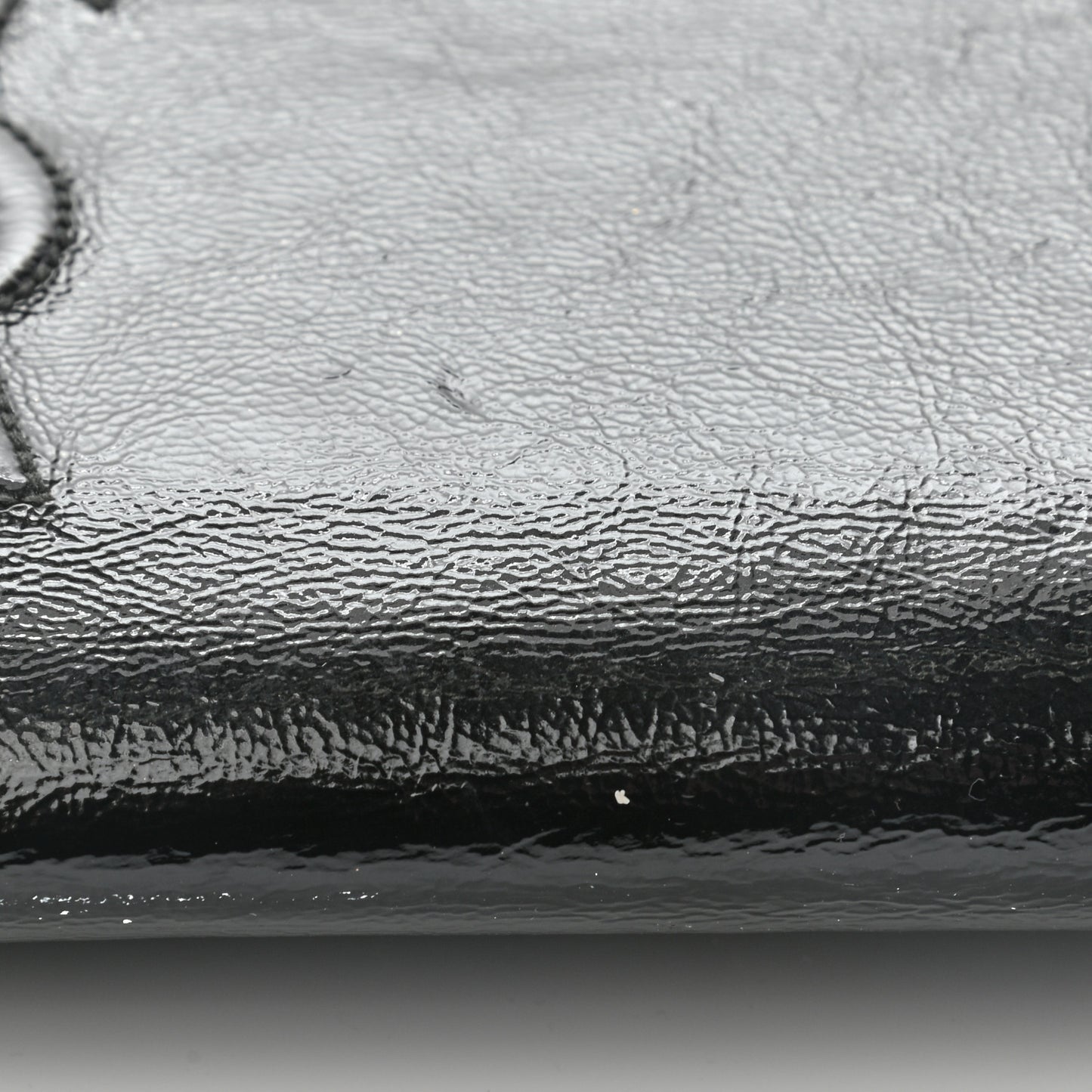 Textured Patent Monogram Large Belle De Jour Clutch Black