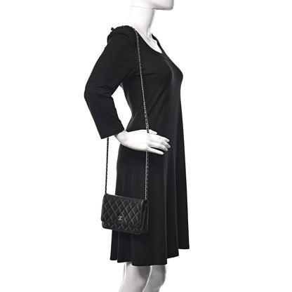 Chanel Lambskin Quilted Wallet On Chain WOC Black 2 of 11