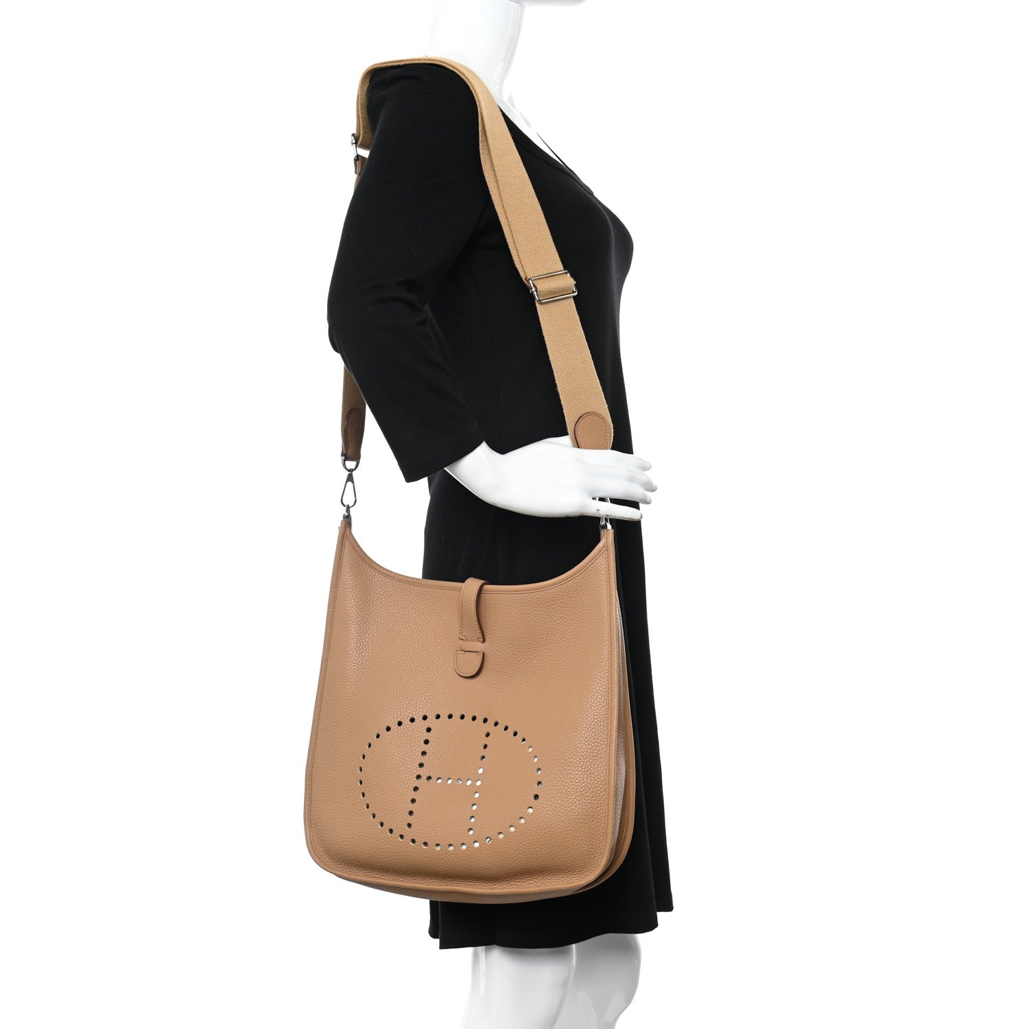Hermes Taurillon Clemence Evelyne III GM Biscuit 2 of 10