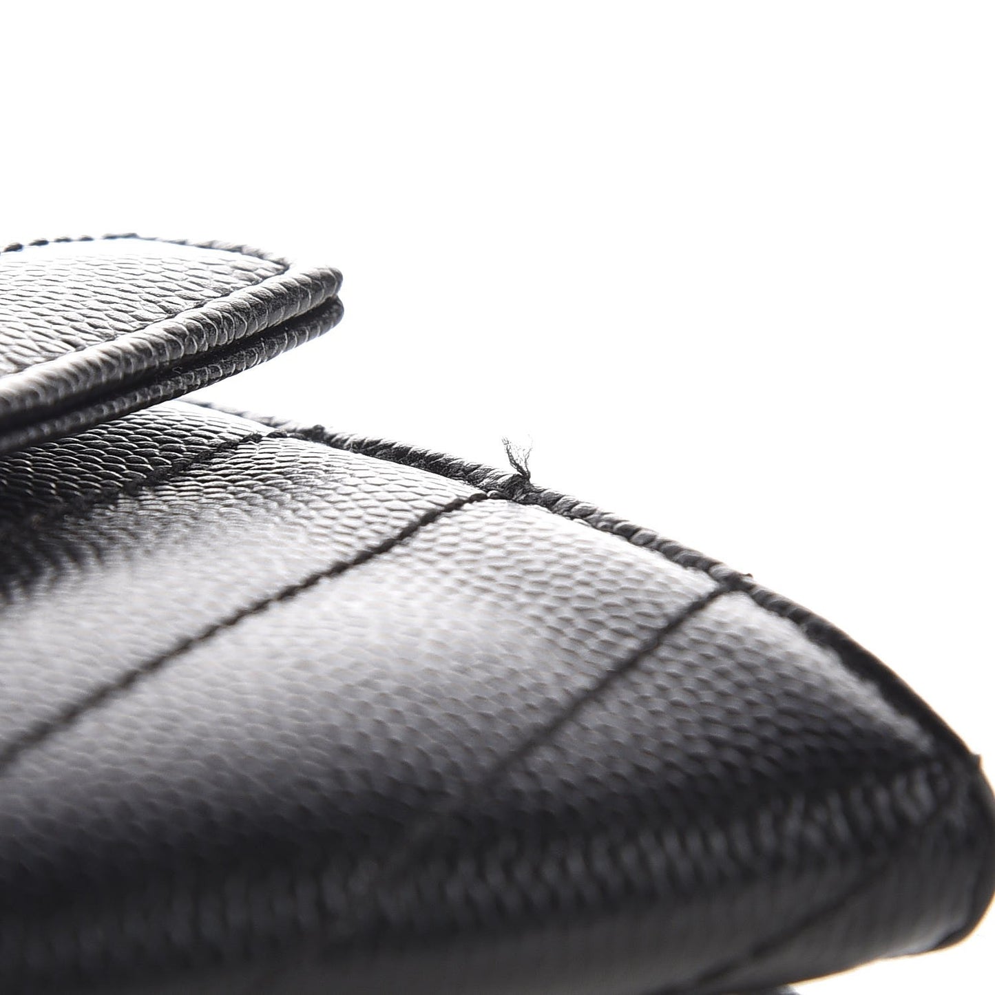 Grain De Poudre Matelasse Chevron Small Monogram Envelope Wallet Black