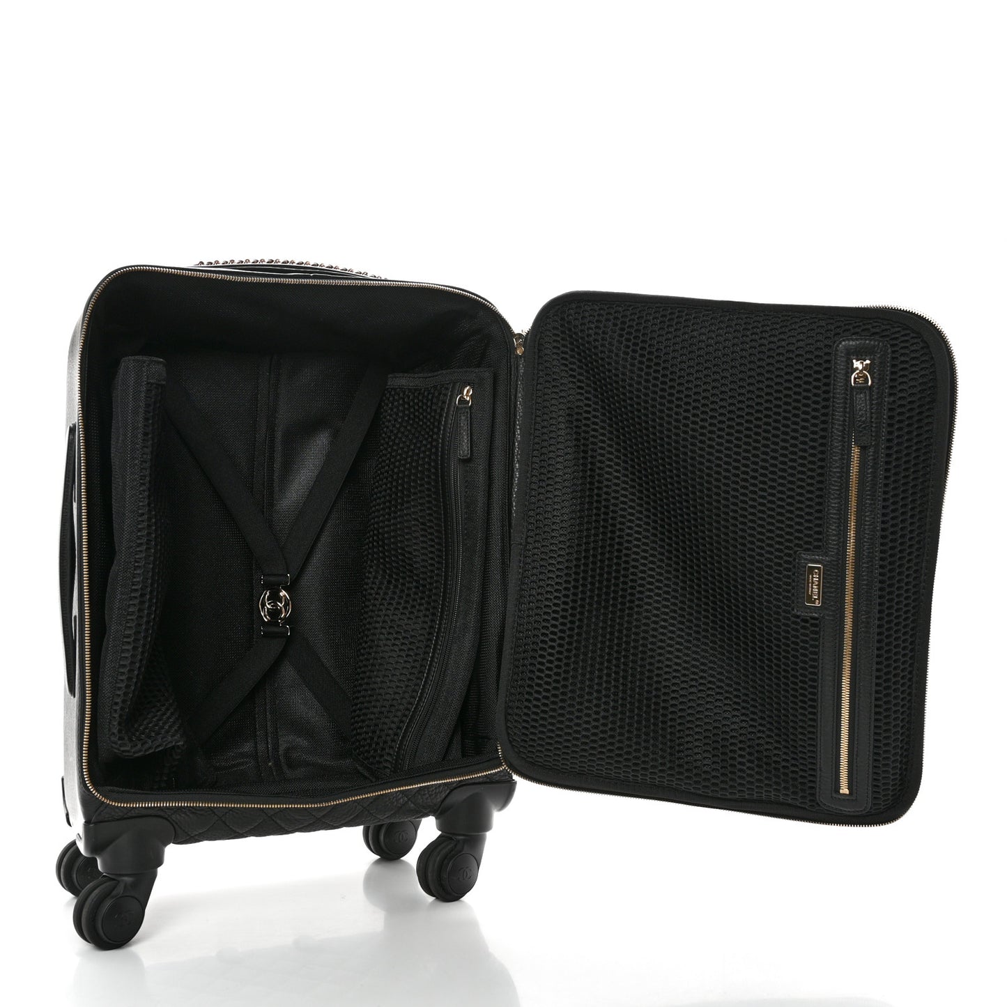 Calfskin Quilted Coco Case Trolley Black