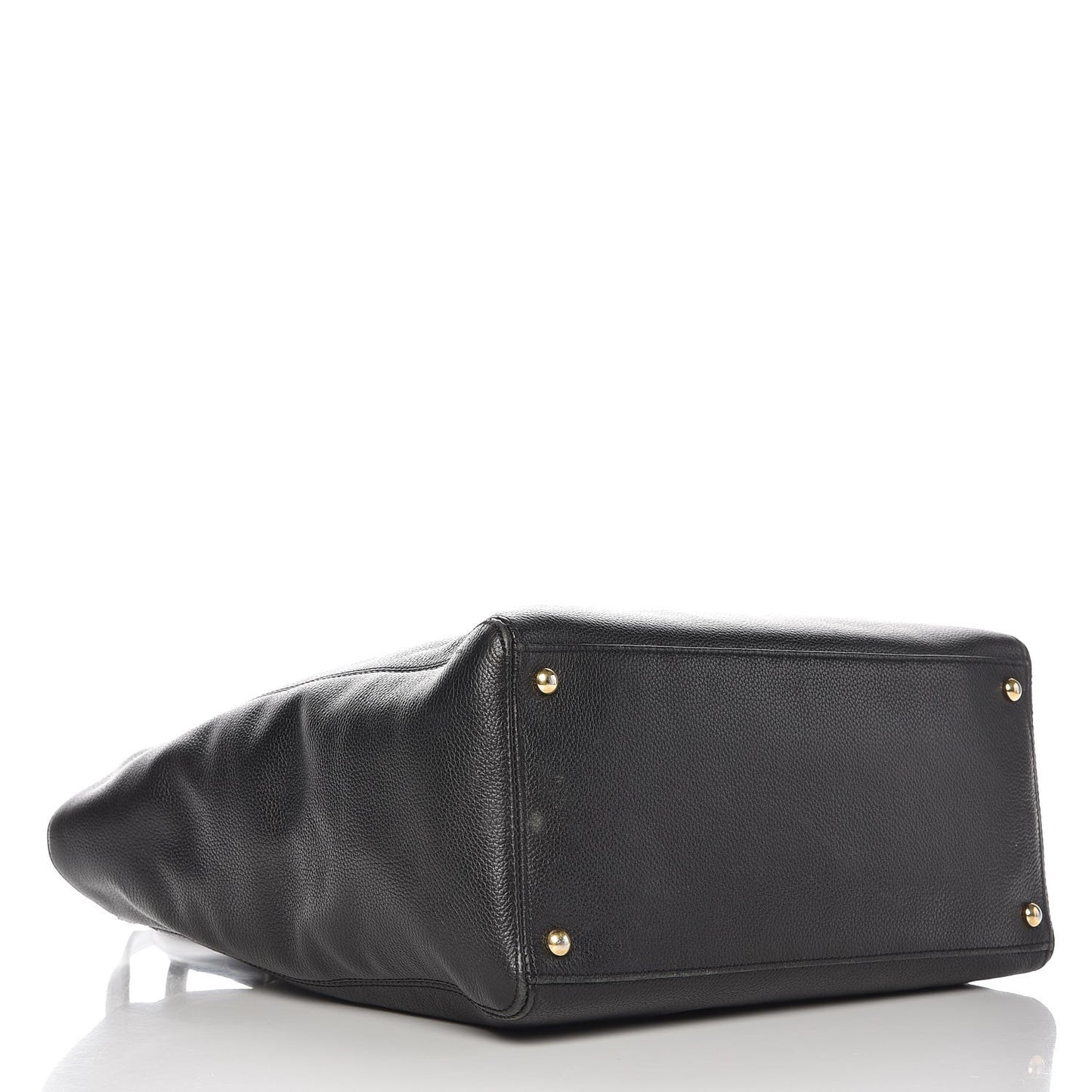 Calfskin Tall Cerf Tote Black