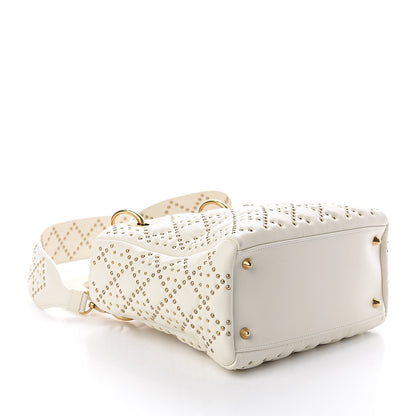 Christian Dior Calfskin Cannage Studded Medium Supple Lady Dior White 3 of 8