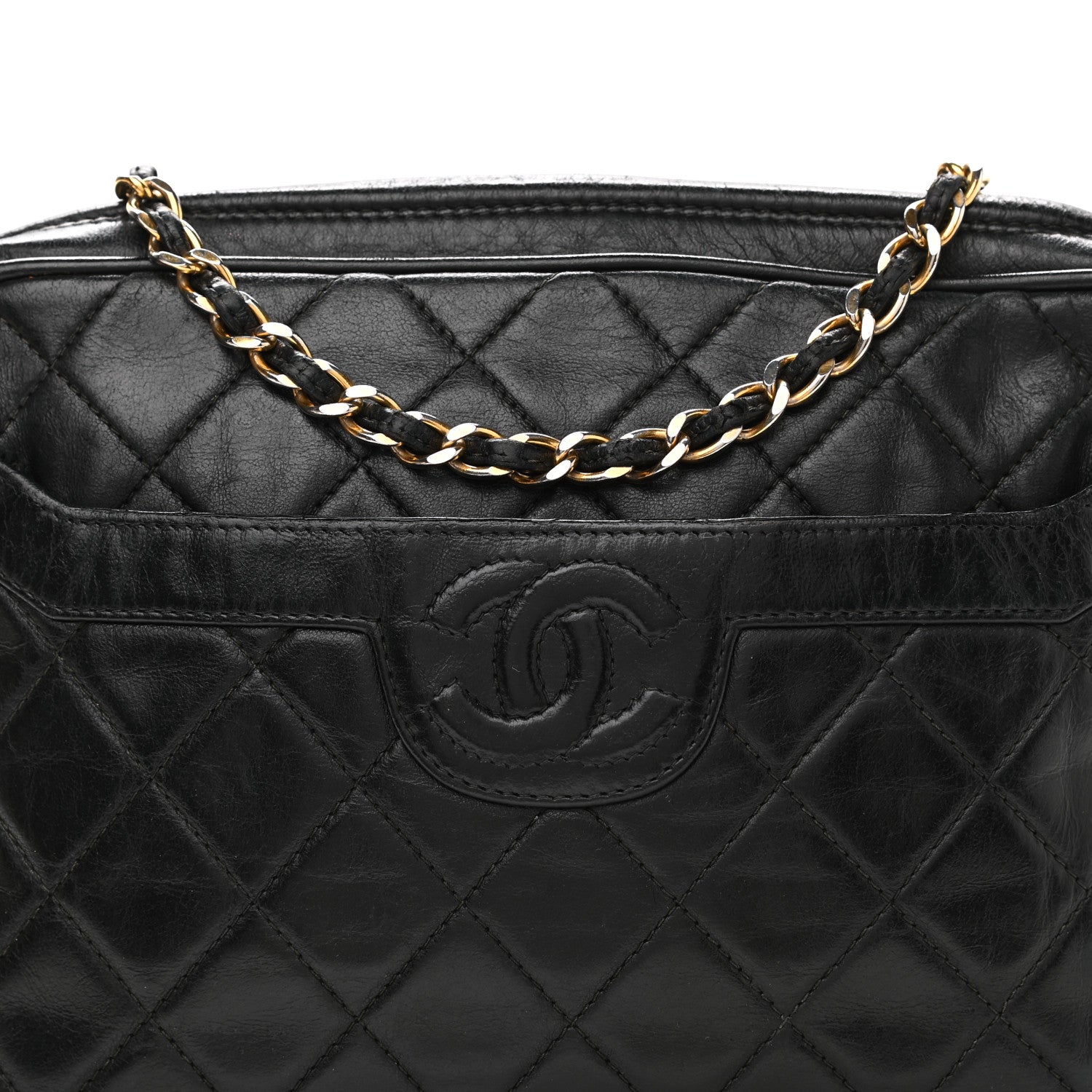 Chanel Lambskin Quilted CC Tassel Camera Case Black 9 of 19