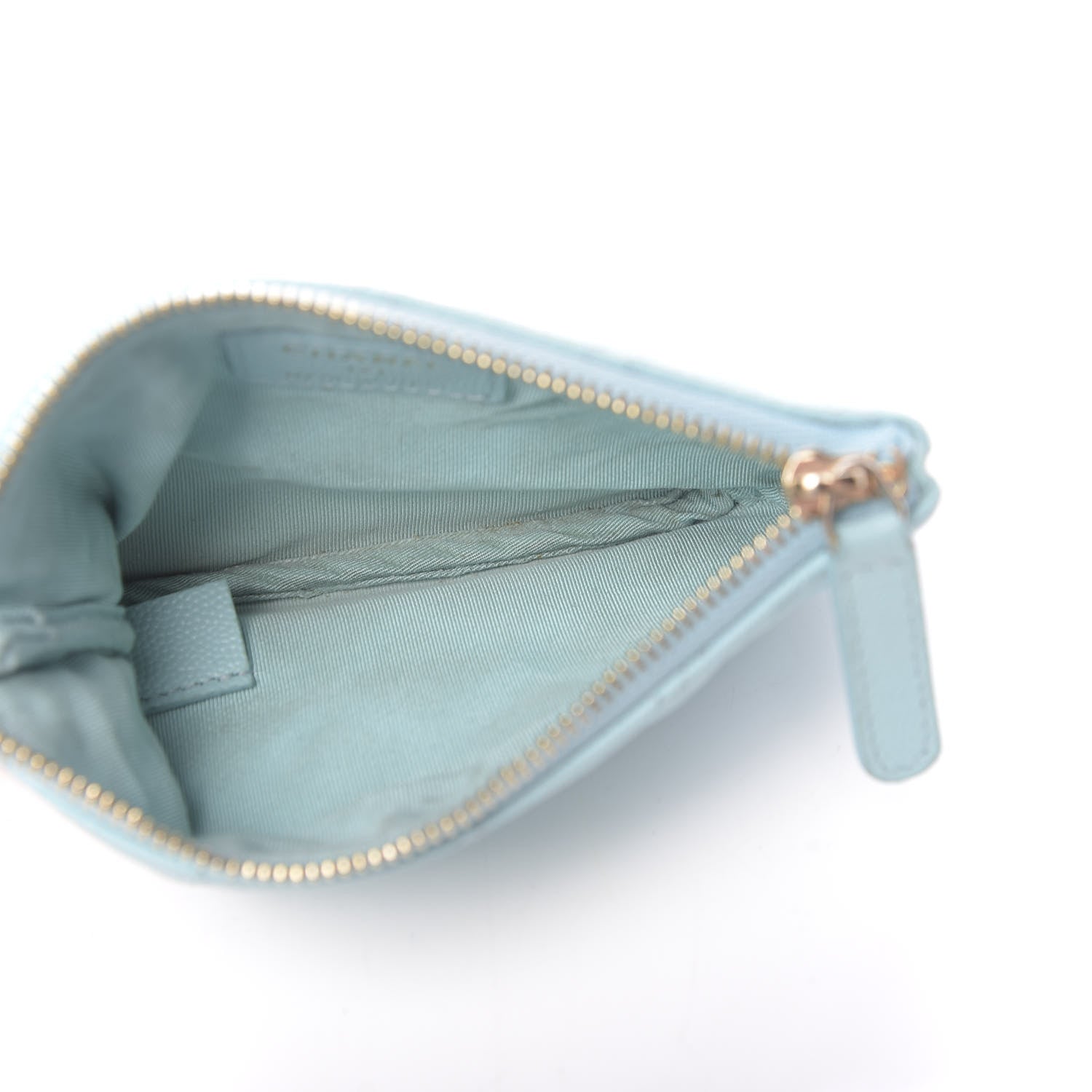 Chanel Caviar Quilted Small Cosmetic Case Light Blue 5 of 8