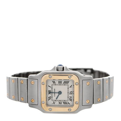 Cartier Stainless Steel 18K Yellow Gold 24mm Santos De Cartier Galbee Quartz Watch 2 of 4