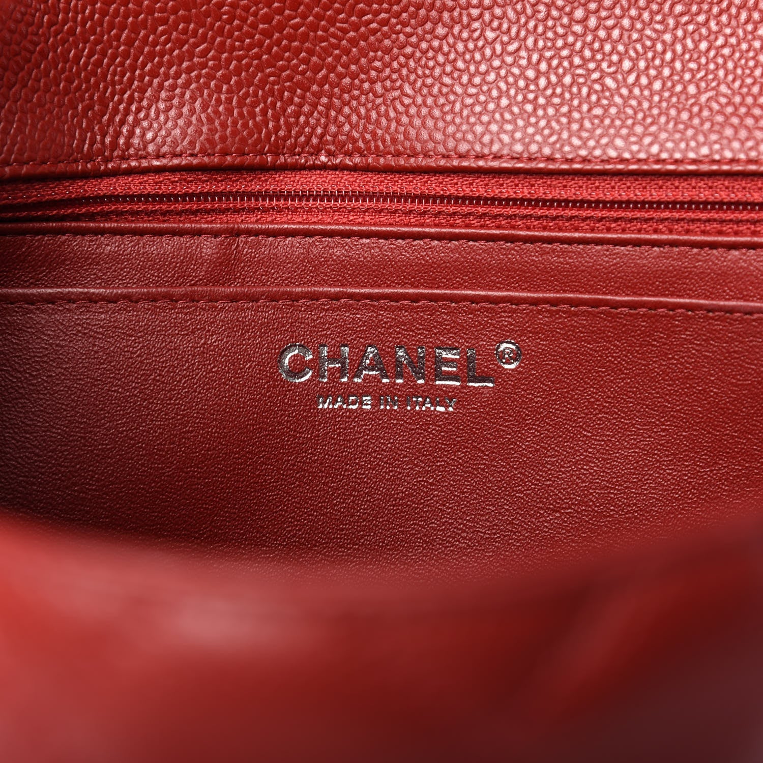 Chanel Caviar Quilted Jumbo Single Flap Red 8 of 10
