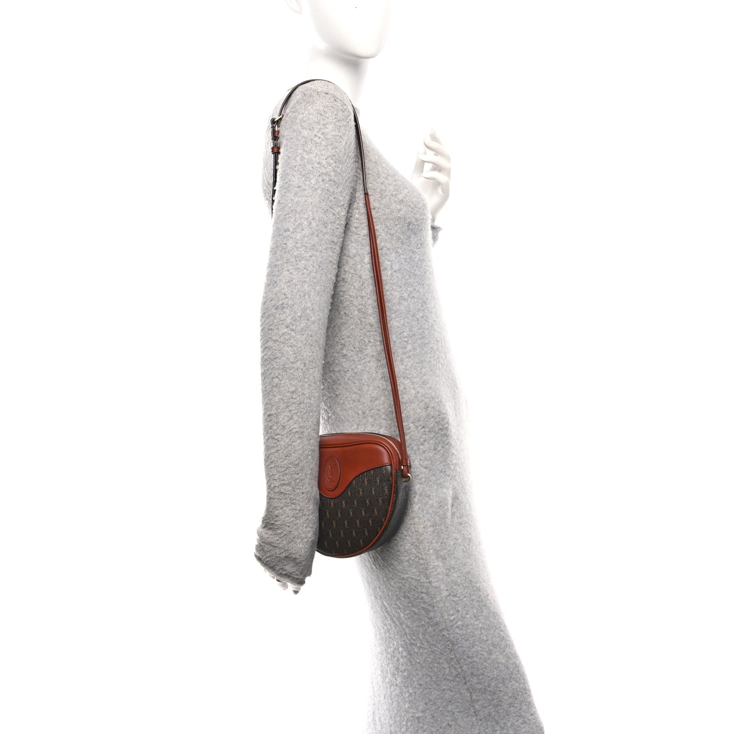 Canvas Smooth Calfskin Le Monogramme Coeur Crossbody Chestnut