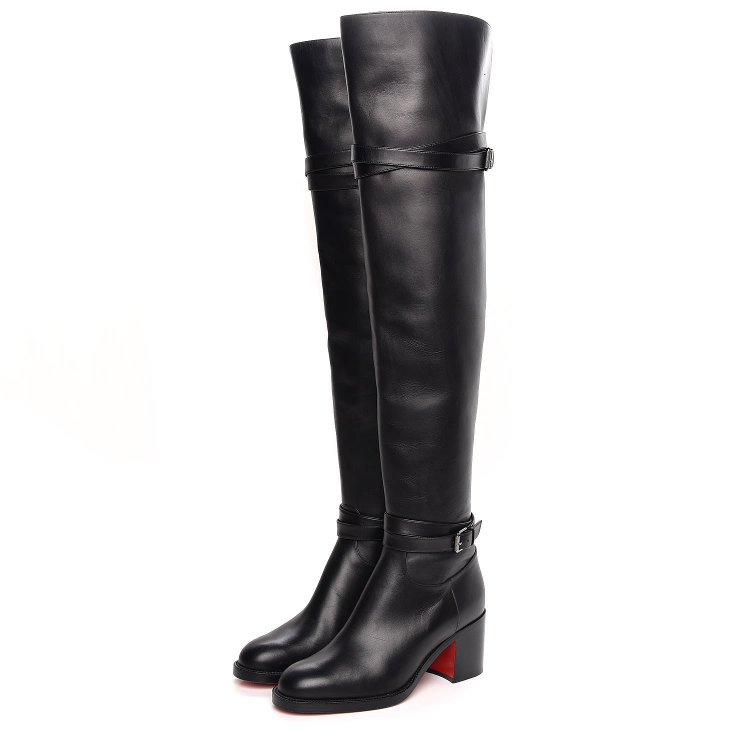 Christian Louboutin Calfskin Karialta 70 Over The Knee Boots 36 Black 3 of 8